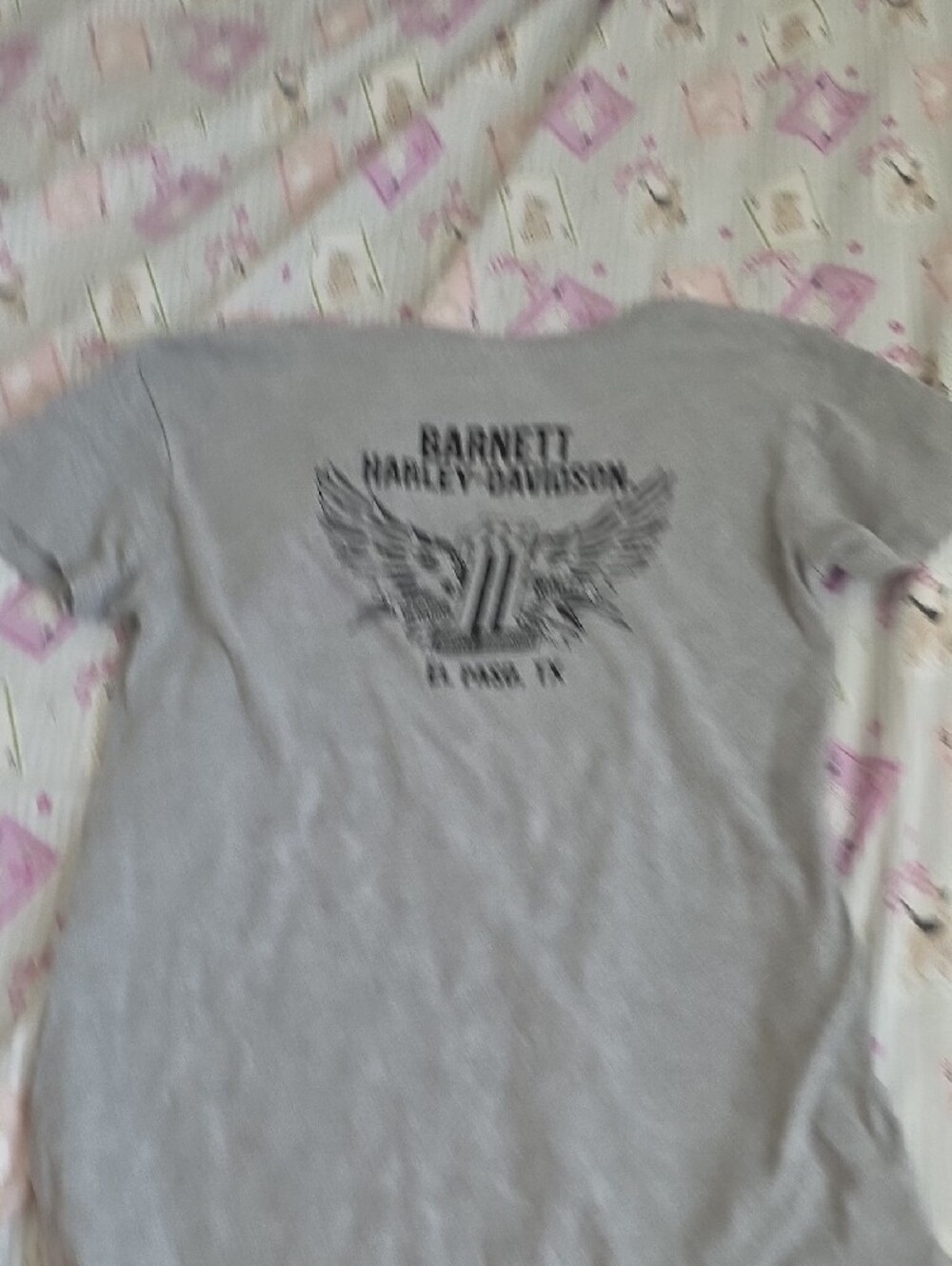 Harley-Davidson Gray and Black Logo Tee with Orange Accent - Picture 6 of 6